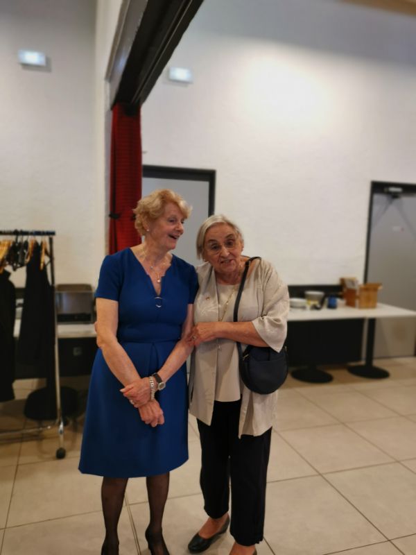 Ghislaine NYO, membre du CA  et Marsouin d'honneur, avec Geneviève Michel, épouse de notre Président.